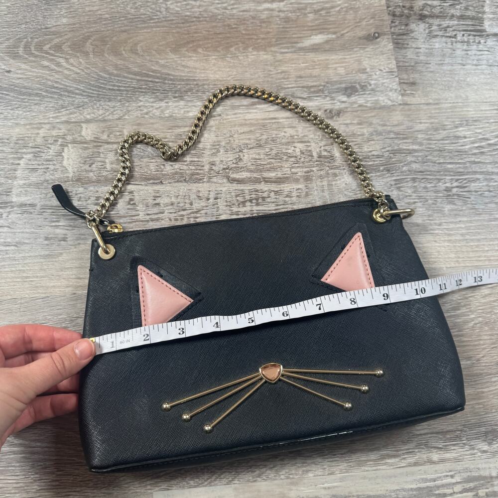 Kate Spade Cat Face Black Crossbody Chain Bag Coquette Y2K - Picture 8 of 10